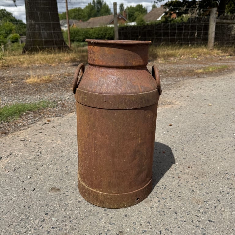 Antique Steel Milk Churn Rustic Planter Pot Wedding Prop Garden Farm