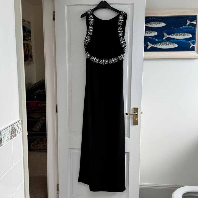 Beautiful Ted Baker "TUX" crystal embossed evening dress size 12