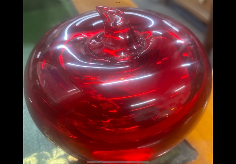 Beautiful hand blown glass candy apple 
