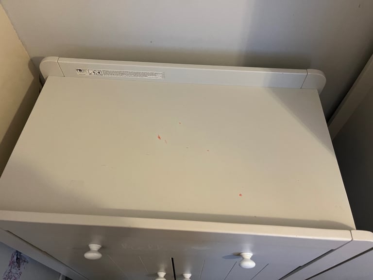 Grey matching nursery wardrobe and draws/changing table