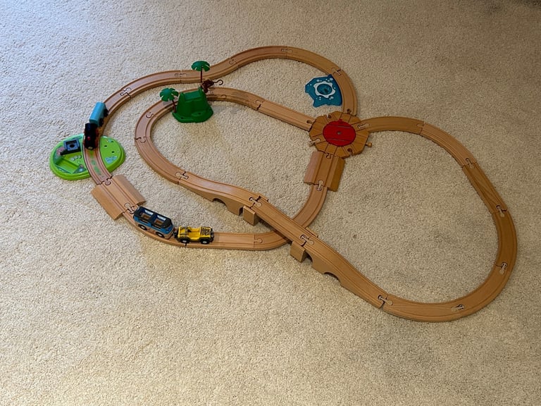 image for Wooden train track set
