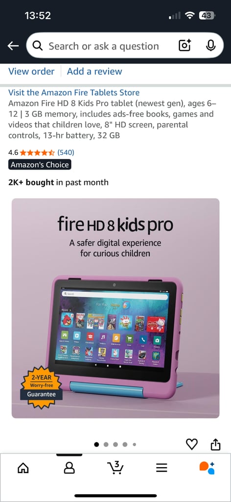 image for Brand new kids kindle fire tablet pro