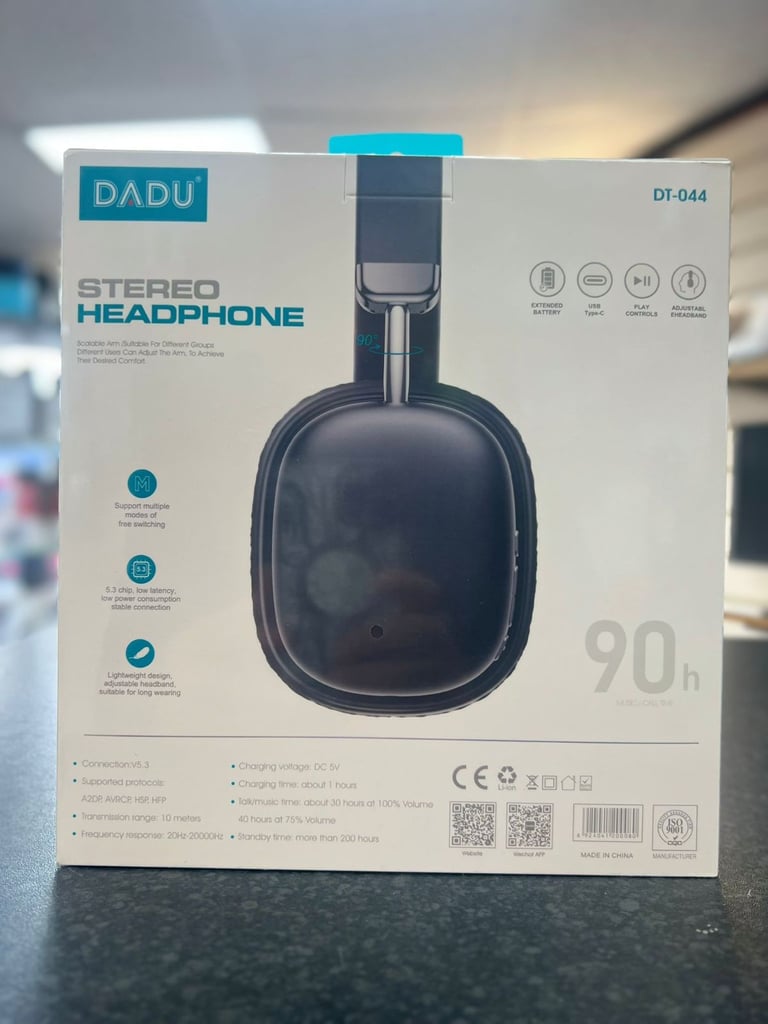 DADU DT-044 Stereo Headphones – Ultra-Long Battery & Bluetooth 5.3