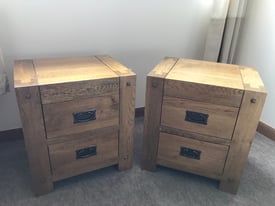 Rustic Solid Oak Two x 2 Drawer Bedside Tables