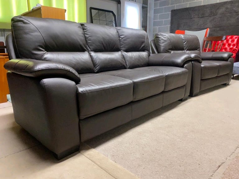 Brown Leather 2&3 Seater Sofas EXCELLENT CONDITION | in Dunmurry, Belfast |  Gumtree