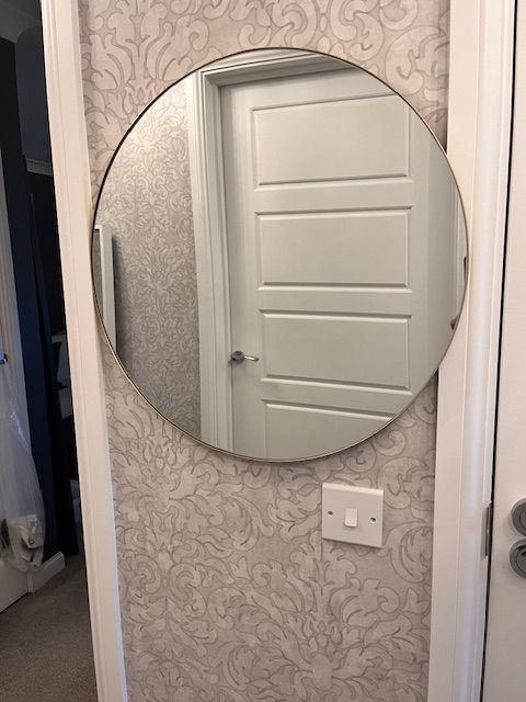 Wall Mirror ~ Round 55cm diameter, fixture on rear to mount on the wall.