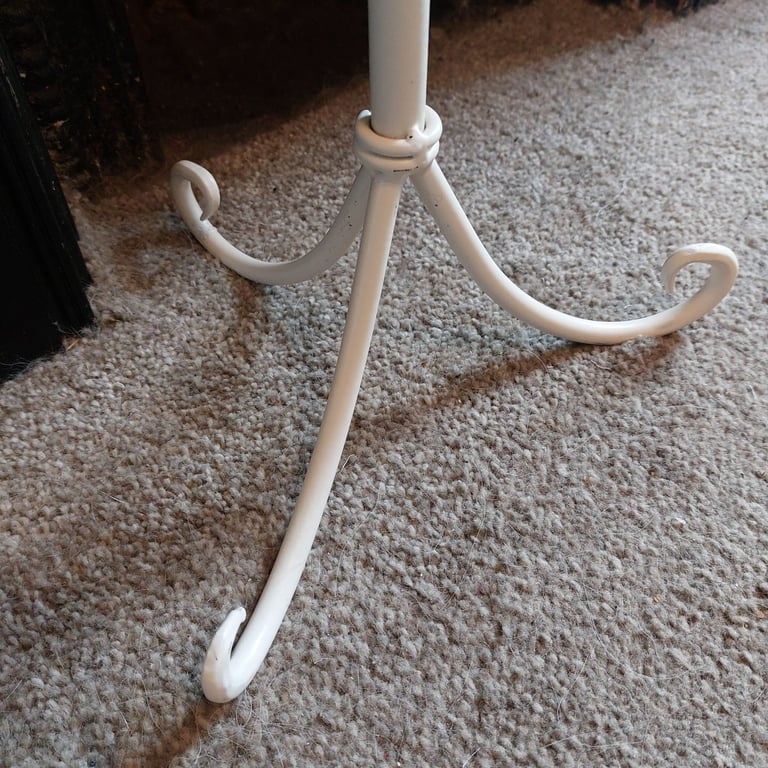 Tall Decorative Cream Metal Floor Standing Candle Holder 