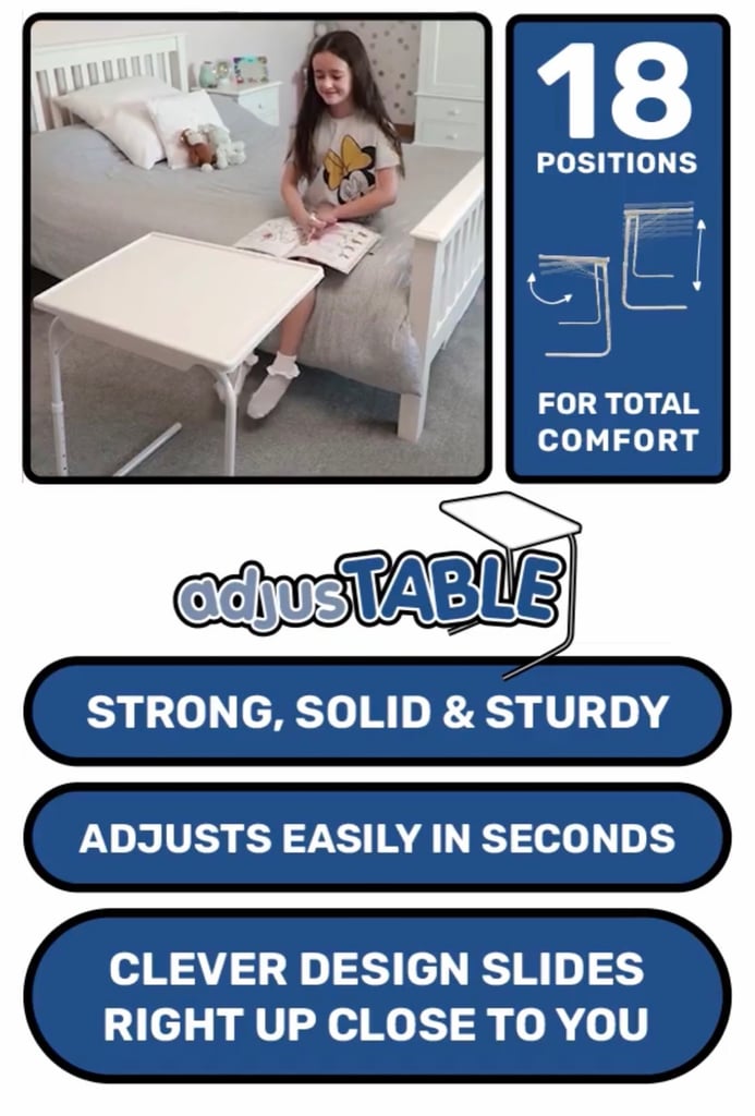 AdusTABLE BRANDNEW in Box 4 bedside,TV Dinners,sofa,garden,laptops,I paid £24 LastWeek unwanted gift