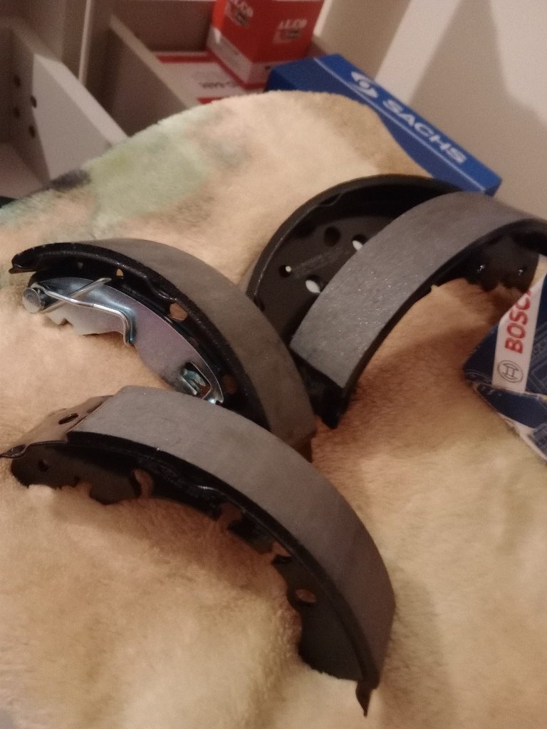 Brand new rear brake shoes.