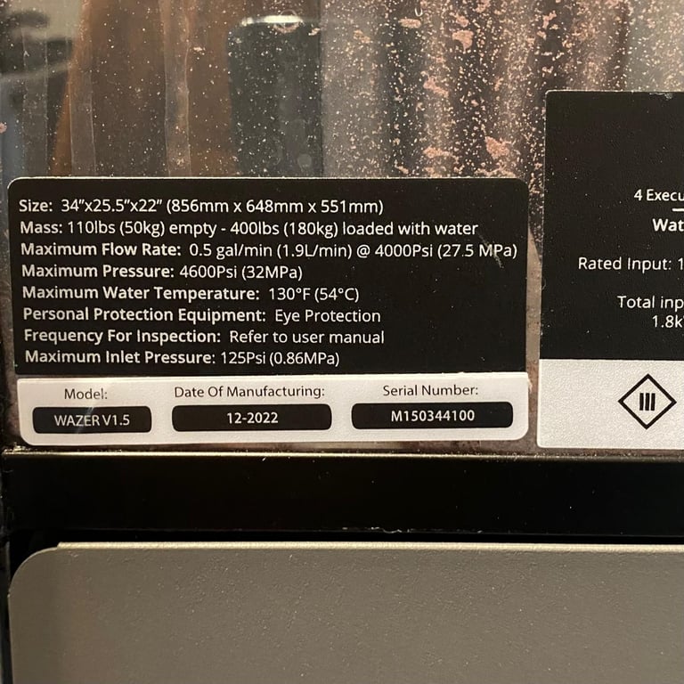 Wazer Desktop Waterjet Cutter