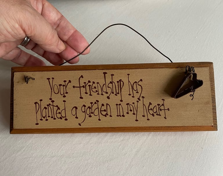 image for Hardwood Solid Friendship plaque, hanging decoration.