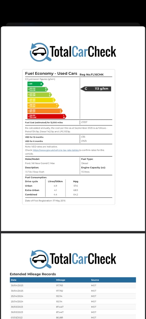 Ford, GRAND C-MAX, MPV, 2016, Manual, 1499 (cc), 5 doors
