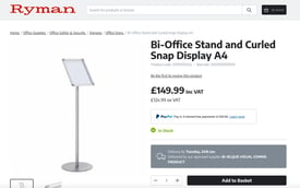 Bi-Office Stand and curled snap display BRAND NEW BOXED (£150 each in Ryman) central Ldn