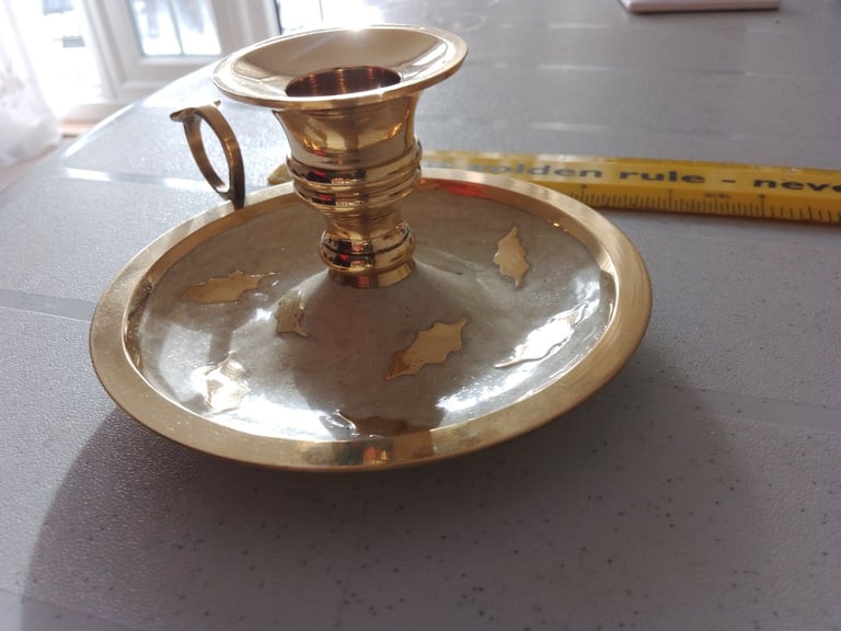 image for Festive Christmas Brass candle holder 