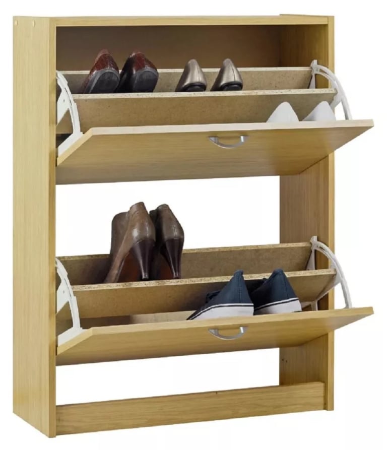 Home Maine Shoe Storage Cabinet - Oak