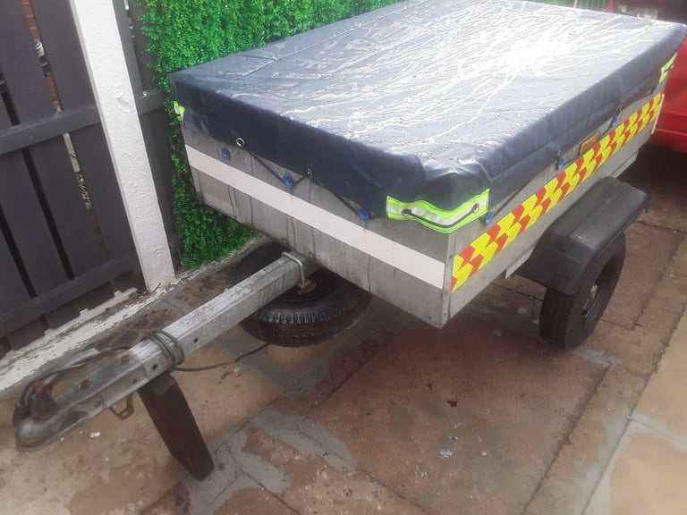 image for Trelgo galvanised trailer 4x3 lights fitted new tyres and spare wheel new rain cover 