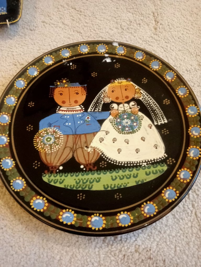 image for Four Stunning Ceramic Plates & Jugs bought in Switzerland in the 1970s 
