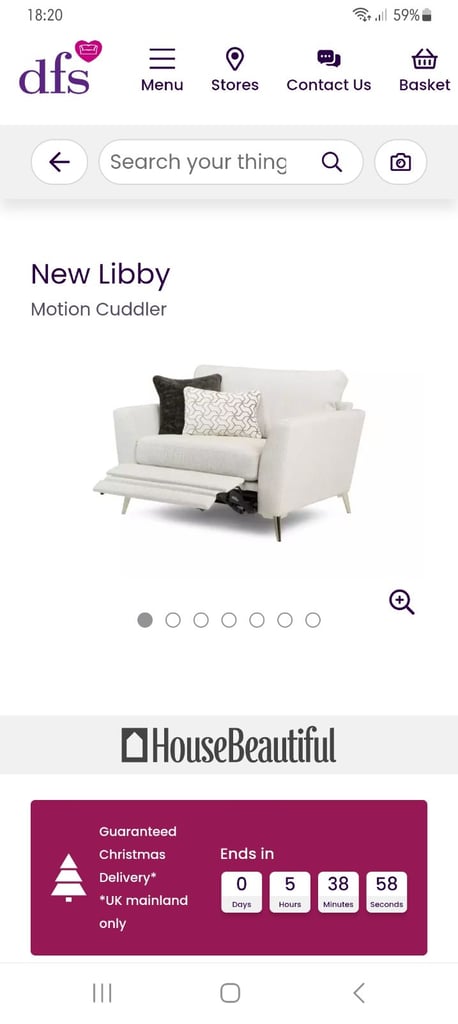 DFS Large love seat / snuggle electric relaxer