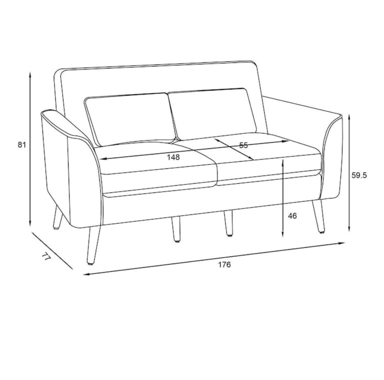 Chunky Chenille Dark Grey Mila 3 Seater Small Sofa