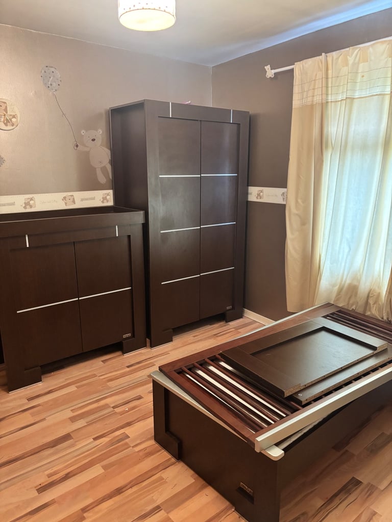 image for Babystyle Mahogany & Silver Nursery Furniture Set