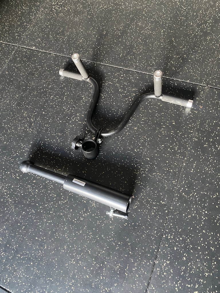 image for Multigrip T bar row attachment and single handle landmine attachment.