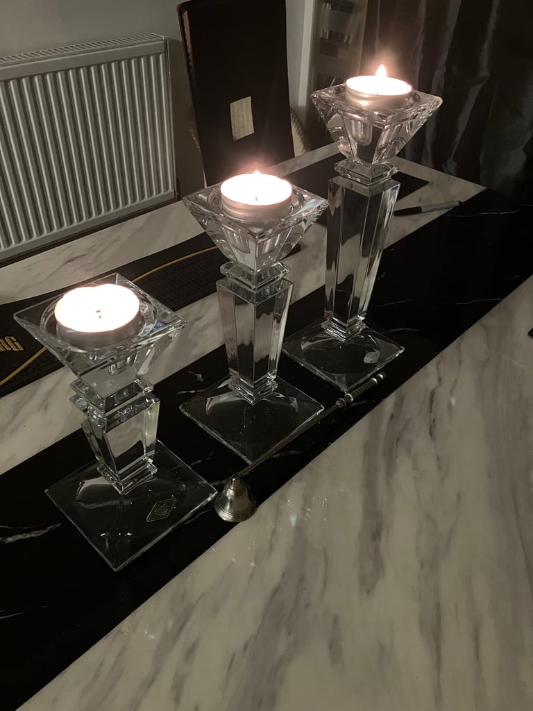 Shanon crystal candle holders x3 