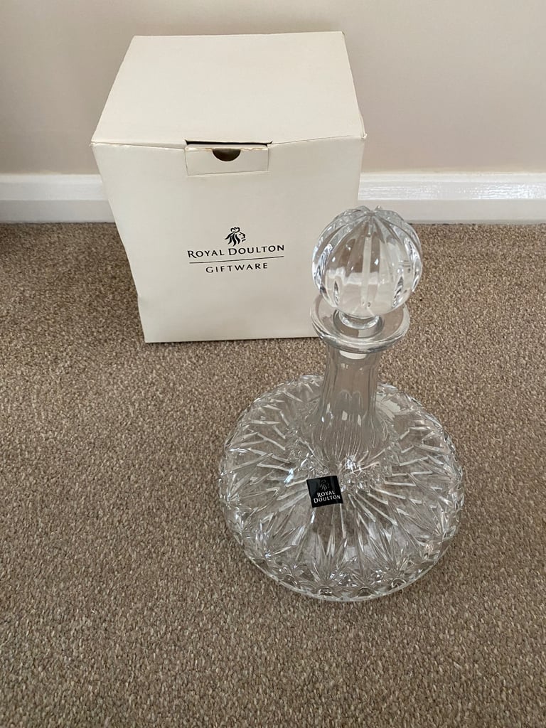 Royal Doulton Fine Lead Crystal Ships Decanter  - Unused in box