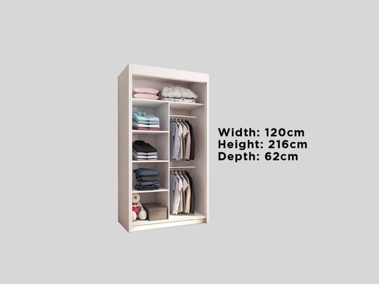 Brand New - Chicago Mirror Sliding Door Wardrobe - Grey - SAME/NEXT DAY DELIVERY