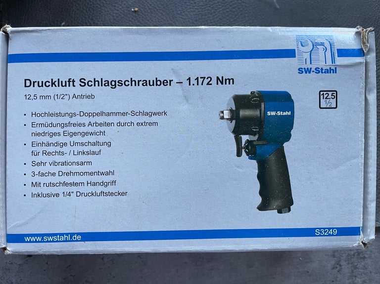 image for Stubby Air Impact Wrench. 1/2 Drive  S3249