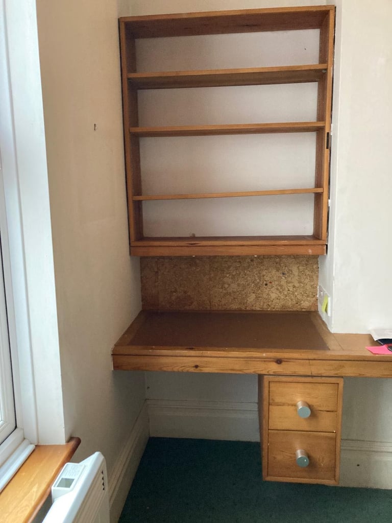 FREE solid wood built in desk/drawers/shelving 