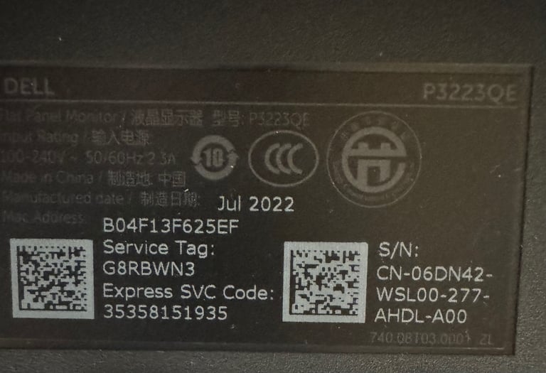 AS NEW Dell 32” P3223QE monitor