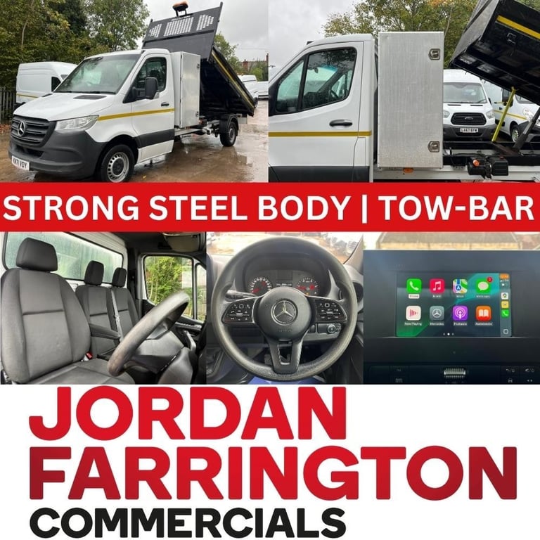 2021 71 reg MERCEDES-BENZ SPRINTER 314 RWD SINGLE CAB TOOL-POD TIPPER *STEEL*