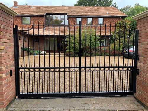 Driveway sliding steel gates