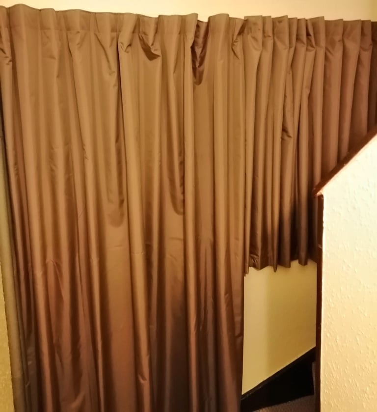 top quality expensive fully lined front door curtain with matching side window curtain