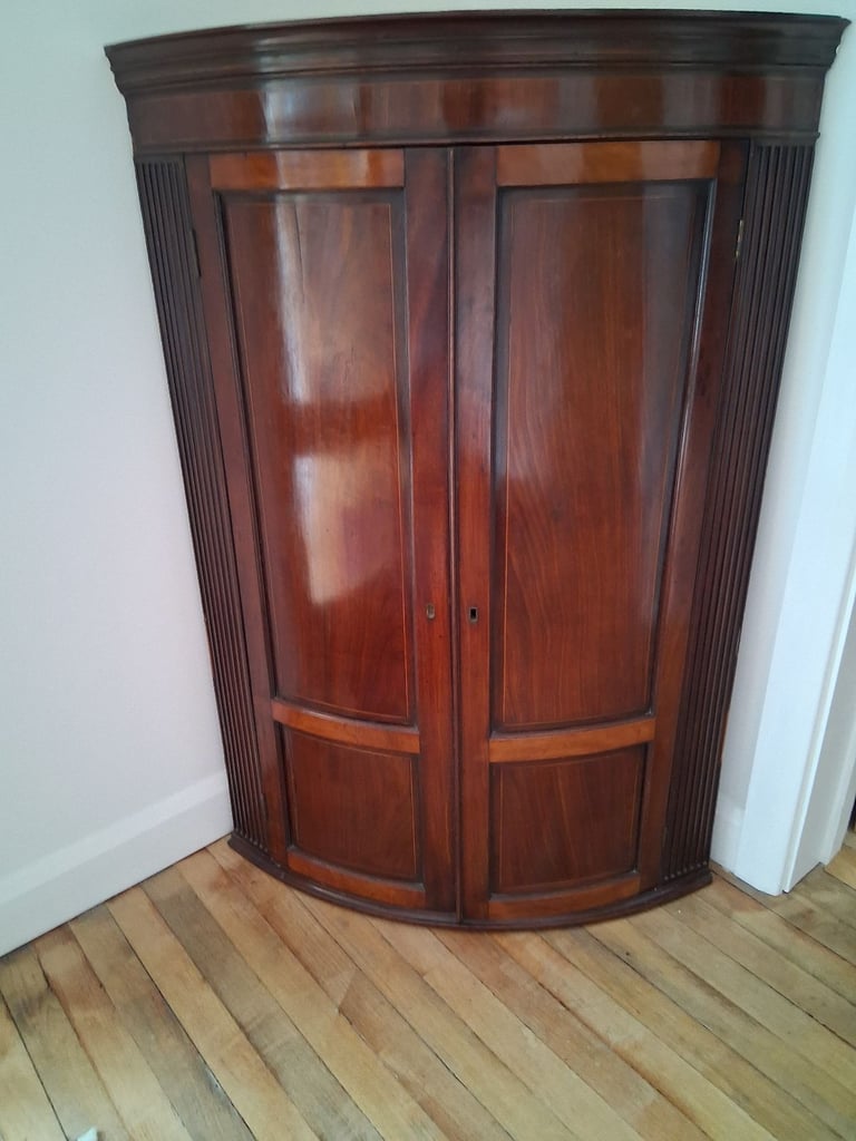 Georgian bow fronted  corner cupboard