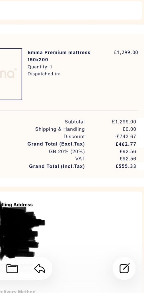 image for King size Mattress - White Fabric - Good Condition - Private Sale