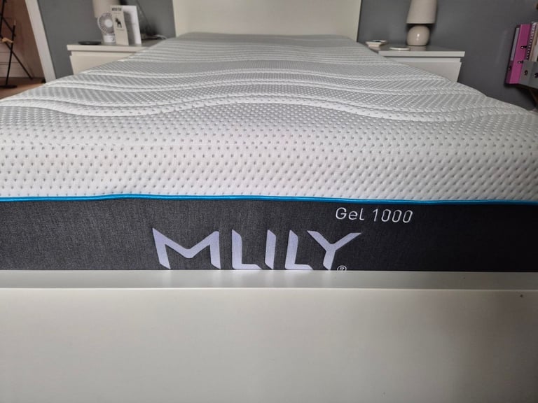 Ikea MALM single divan bed with mattress, 2 storage boxes, white