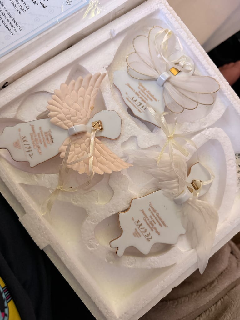 Full Set of 12 Bradford Editions Porcelain Angel Ornaments - Mint w/ Boxes & COAs