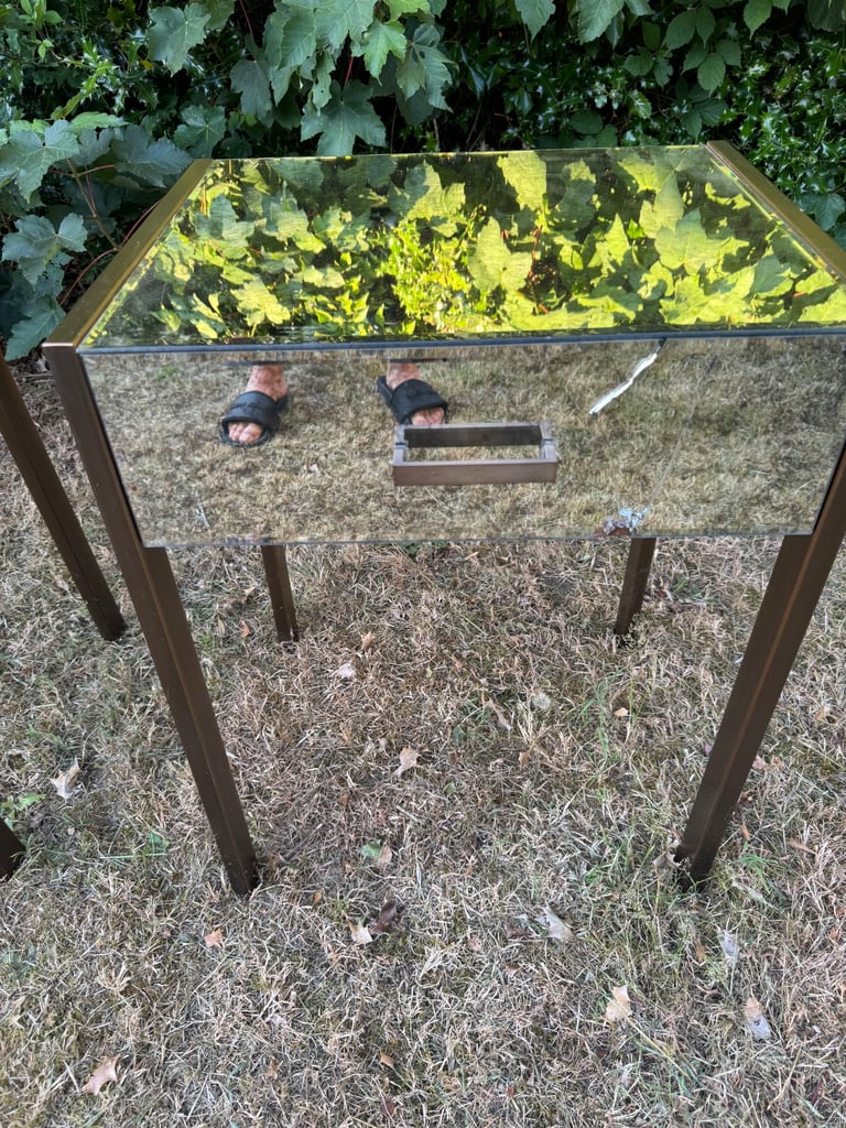Bedside mirrored tables