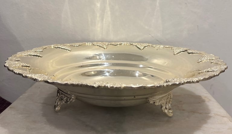 image for Vintage silver plated fruit, candy bowl 