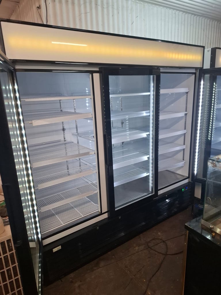 Commercial upright display glass fridge or freezer cafe shop restaurant supermarket 
