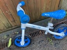 Blue kids balance bike. Barely used