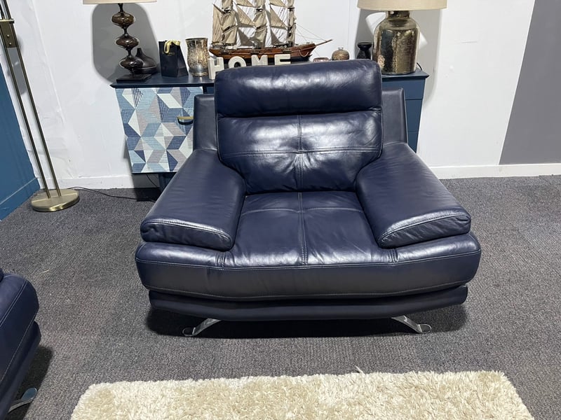 Navy Blue Leather Sofa for sale in UK 59 used Navy Blue Leather Sofas