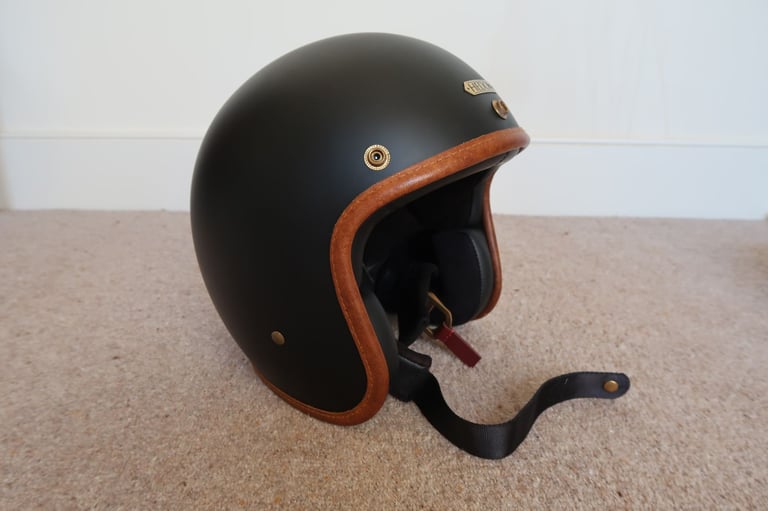 Hedon Hedonist Open Face Motorcycle Helmet with Detachable Clear Visor Size Medium