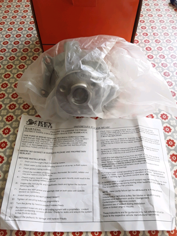 Key Parts Brand Water Pump bought for Vauxhall Zafira Mk2 1.6 B 2007 