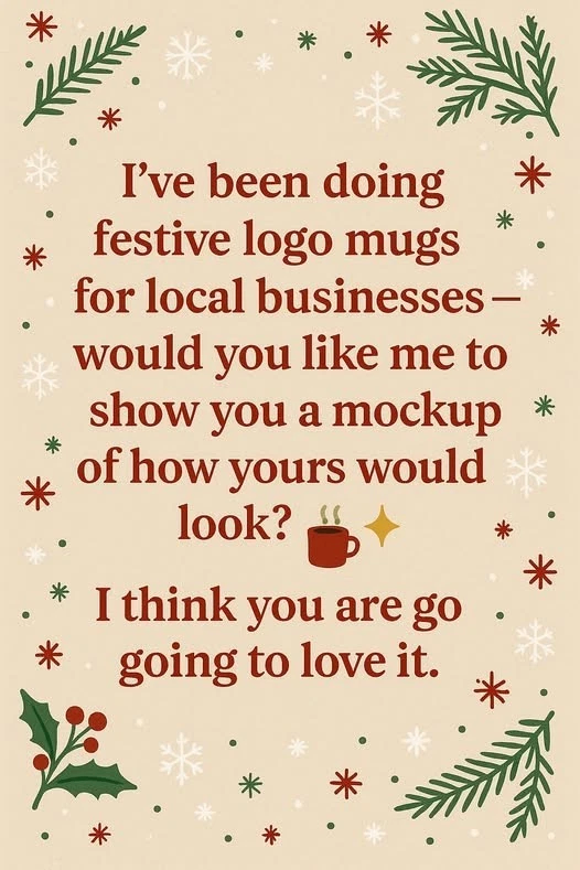 Custom Festive Logo Mugs x12 – Personalised Business Christmas Logo Mugs