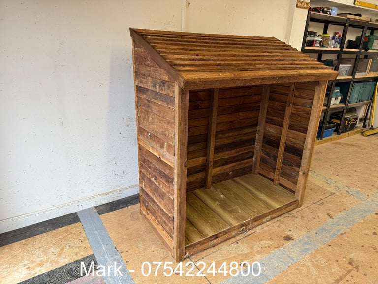 Log Store Garden Treated Timber Logs Storage Shelter Shed