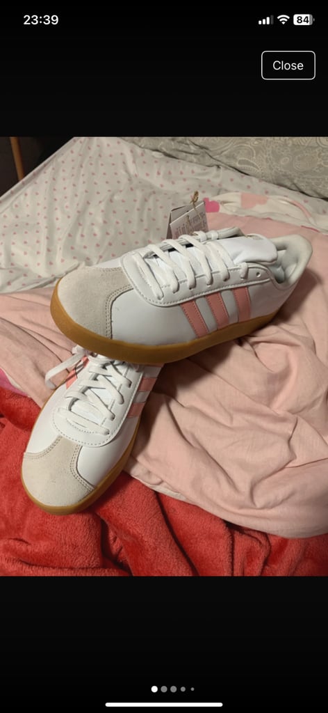 Pink and white adidas Trainers 