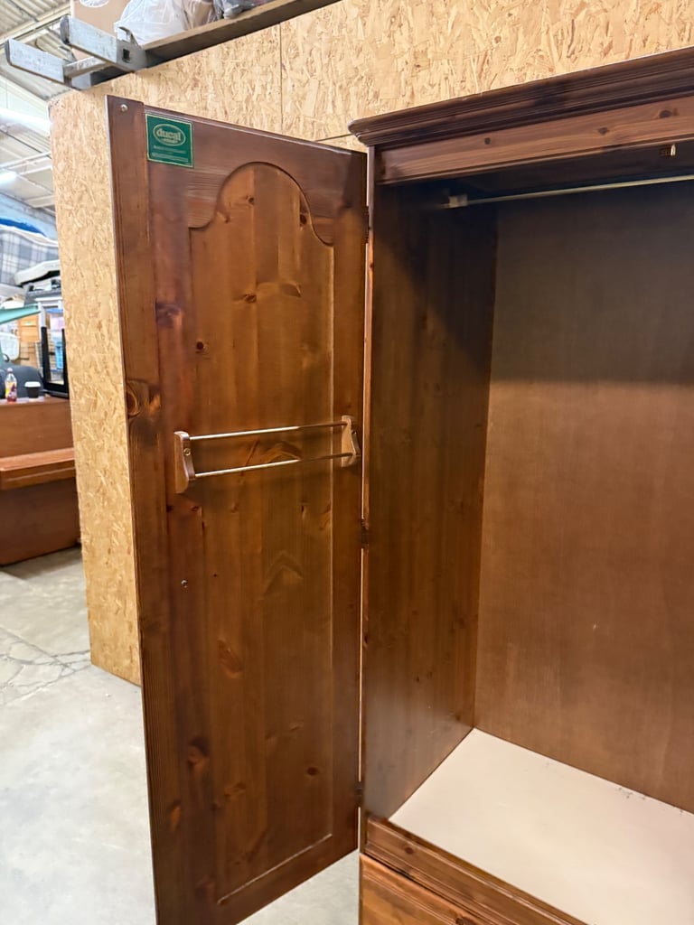 Ducal Pine Double Wardrobe With Drawers