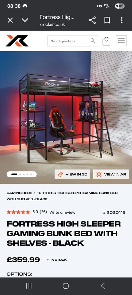 image for X rocker gamin bed 